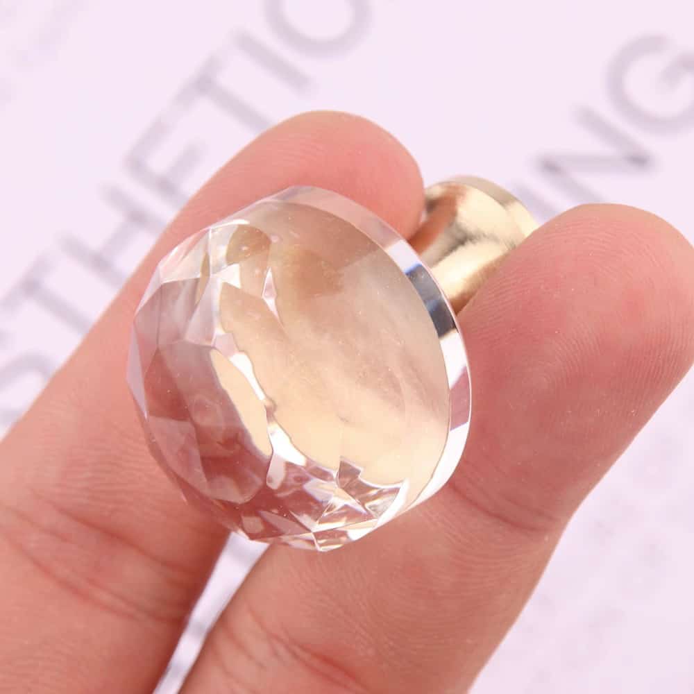 Núm tay nắm tủ đế đồng pha lê trong suốt YZR3020 6