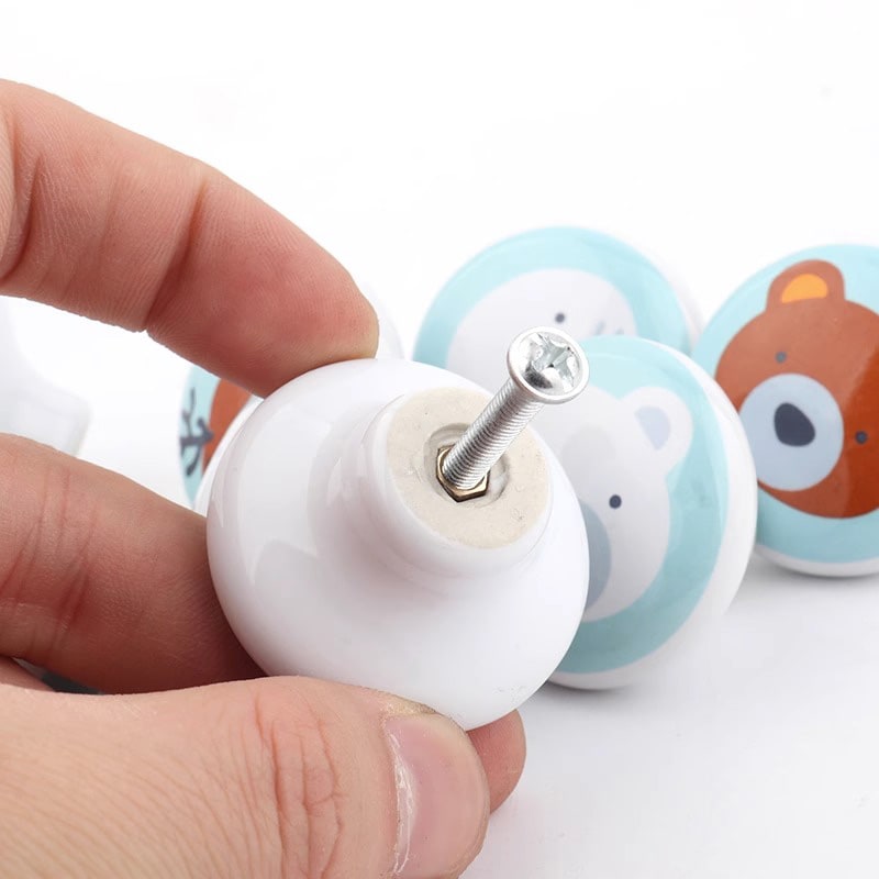 Núm tay nắm tủ gốm hình động vật đáng yêu YZR5582 8