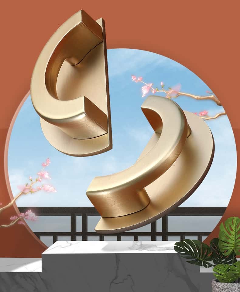Tay nắm tủ bán nguyệt đặc ruột sang trọng YJ5216 11