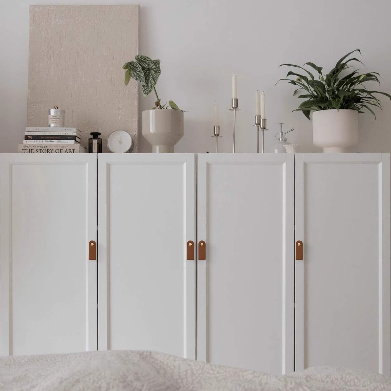 Tay nắm tủ da đế đồng hiện đại cao cấp JMA6755 5