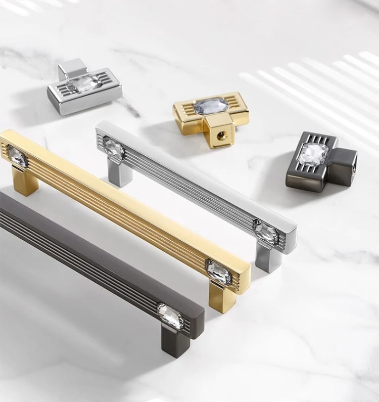 Tay nắm tủ hợp kim phối pha lê sang trọng CT7358 6