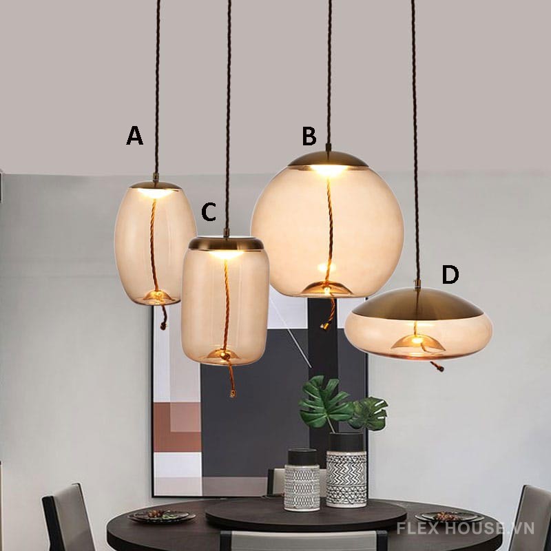Đèn thả thủy tinh dây gai trong suốt sáng tạo ZDL8292 2