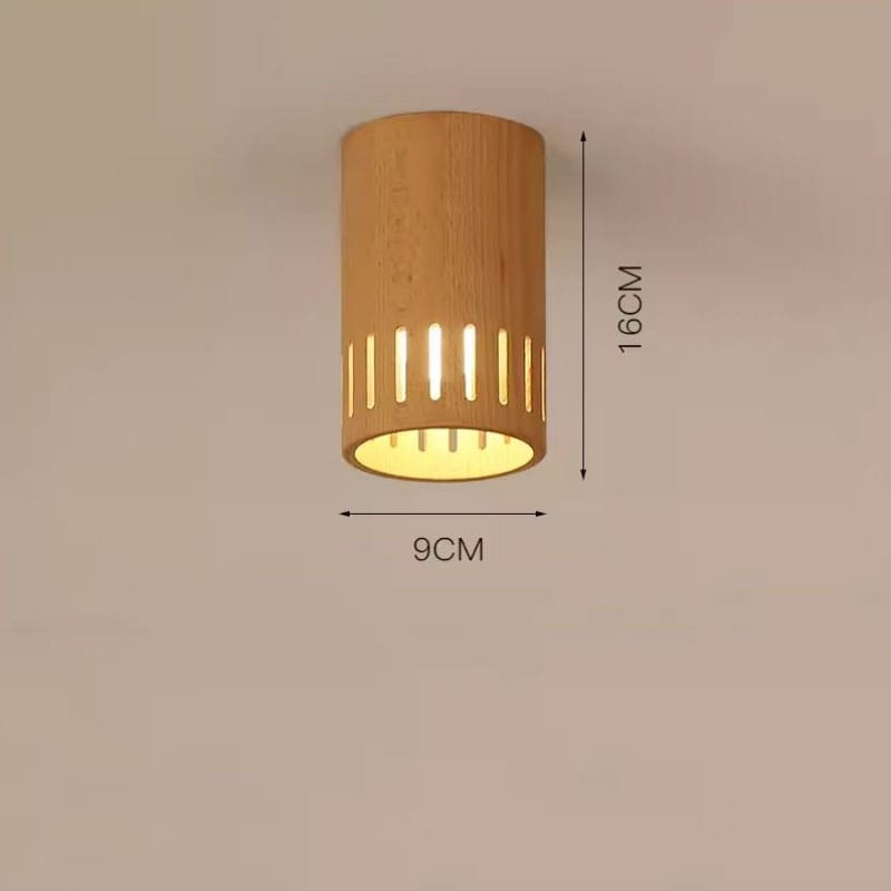 Đèn trần decor bằng gỗ hình trụ tròn sáng tạo CH3542 14