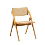 Ghế cafe lưng dệt mây khung gỗ gấp gọn FOL010