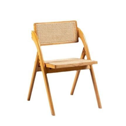 Ghế cafe lưng dệt mây khung gỗ gấp gọn FOL010