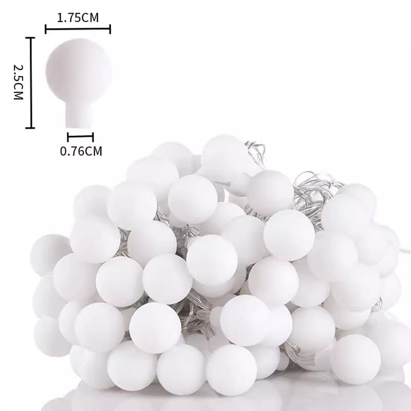 Dây đèn LED hạt bi trắng decor tiệc ngoài trời LS2021 11