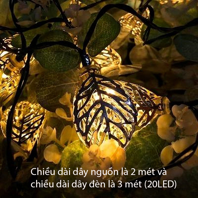 Dây đèn LED trang trí sân vườn hình chiếc lá MF6165 180