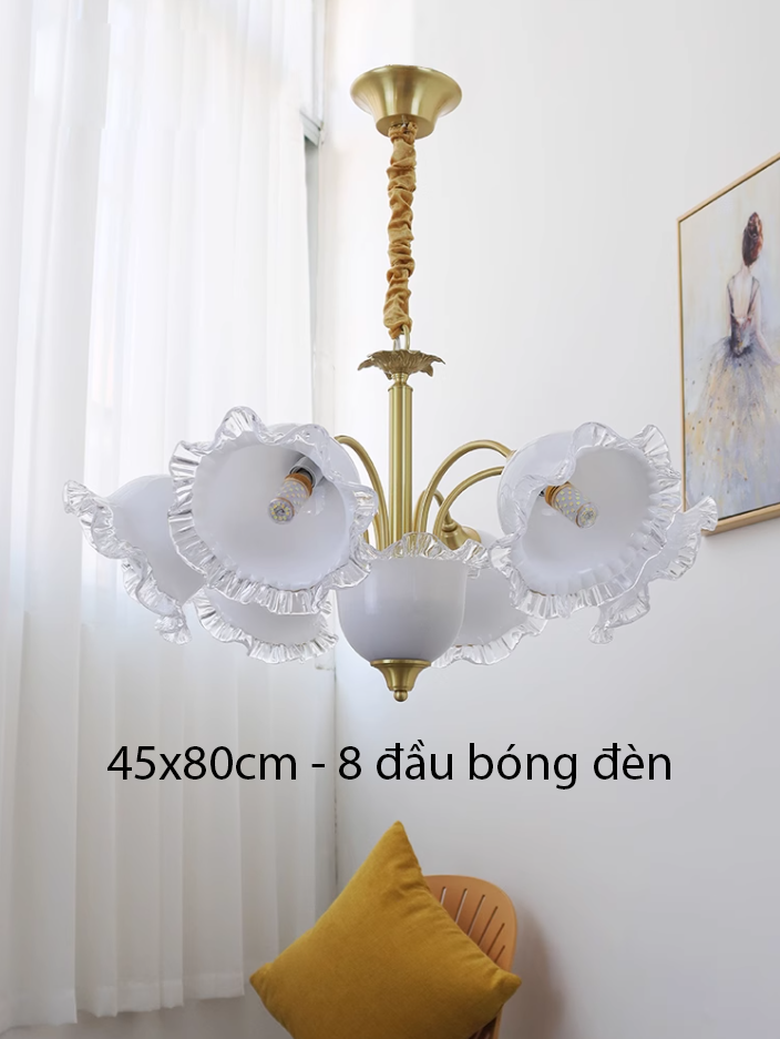 Đèn chùm hoa kiểu Pháp decor phòng cổ điển BO9986 9
