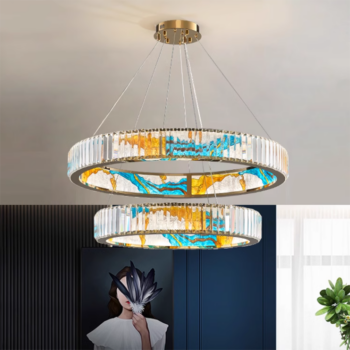 Đèn thả trần pha lê ẩn họa tiết sinh động JI7295 - bìa