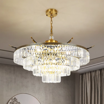 Đèn chùm pha lê cổ điển decor căn hộ Duplex MZ6390