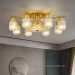 Đèn chùm pha lê mỹ thuật cổ điển bằng đồng SL7378-4