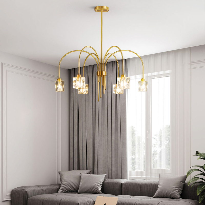 Đèn chùm phòng khách bằng pha lê sang trọng DW3375 6