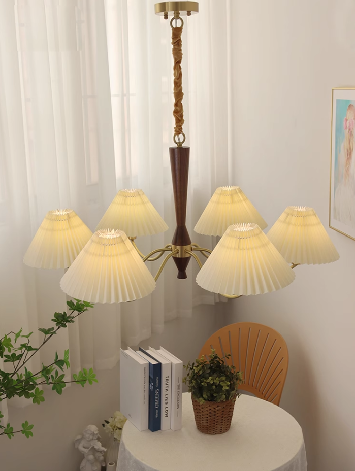 Đèn chùm retro hình nón xếp li nghệ thuật BO8801 8