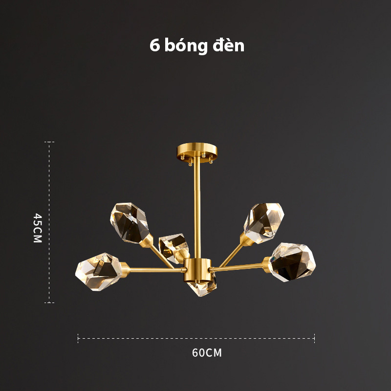 Đèn chùm viên pha lê trong suốt sang trọng PS6768 9