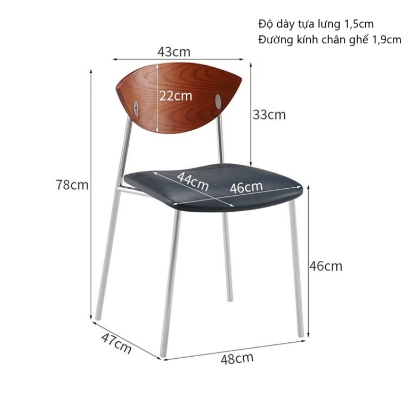 Ghế ăn lưng gỗ tự nhiên phong cách retro SH4798 12