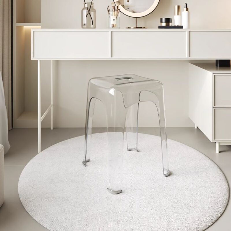 Ghế nhựa mặt vuông trong suốt bằng Acrylic SD7468 3