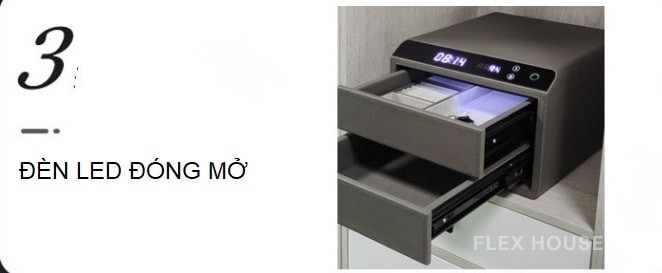Hộp đựng đồ trang sức mật mã vân tay 2 ngăn JB8488-B 3