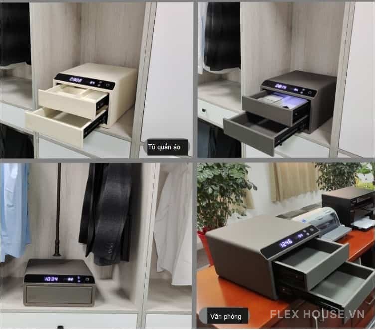 Hộp đựng đồ trang sức mật mã vân tay 2 ngăn JB8488-B 7
