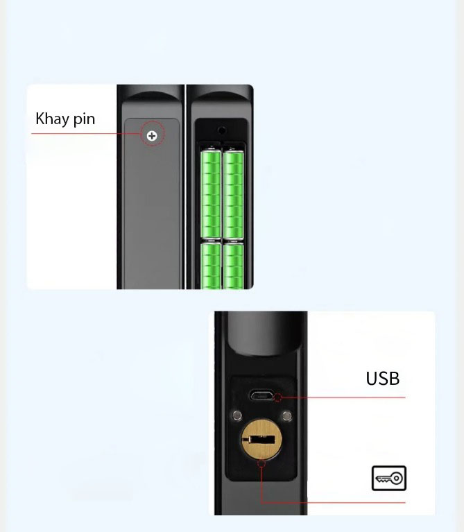 Khóa cửa kính tiền sảnh vân tay thông minh T2306 15