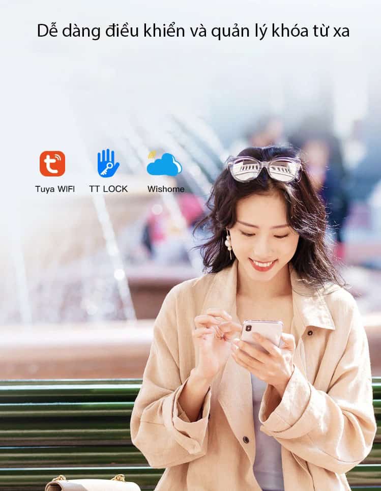 Khóa cửa thông minh tích hợp điều khiển từ xa T2602 9
