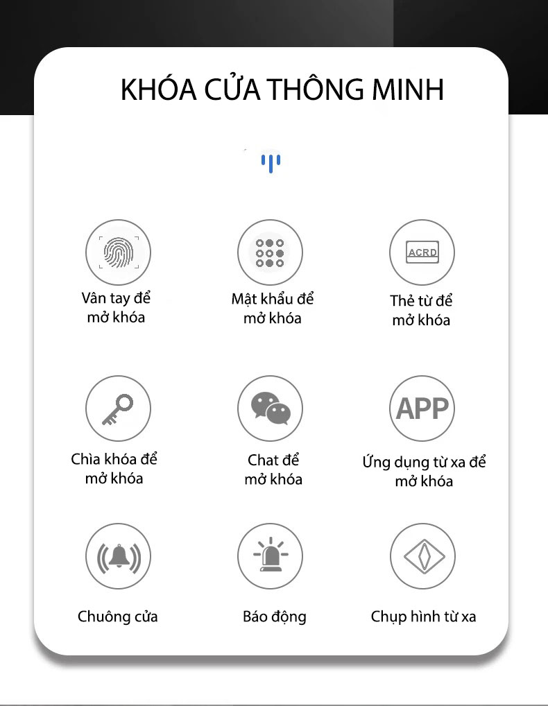 Khóa cửa vân tay màn hình hiển thị thông minh TK01 13