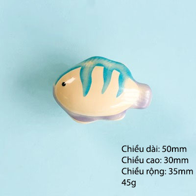 Núm tay nắm tủ gốm sứ hình chú cá màu JJA2111 13