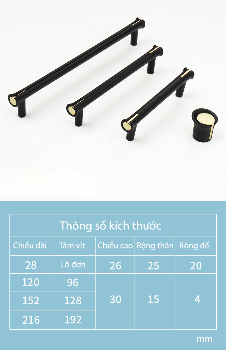 Tay nắm tủ Bắc Âu hợp kim kẽm hiện đại S6191 9