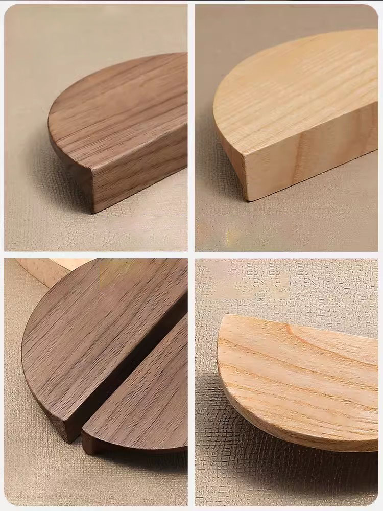 Tay nắm tủ bán nguyệt bằng gỗ tối giản YJ5601 6