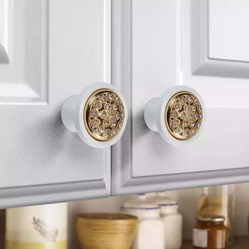 Tay nắm tủ hợp kim kém khảm pha lê JZ6749 6