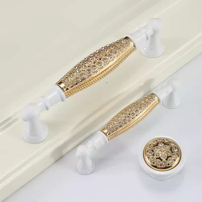 Tay nắm tủ hợp kim kém khảm pha lê JZ6749