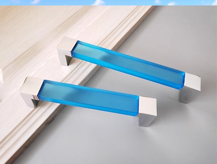 Tay nắm tủ màu xanh chân đế hợp kim kẽm VT7908 5