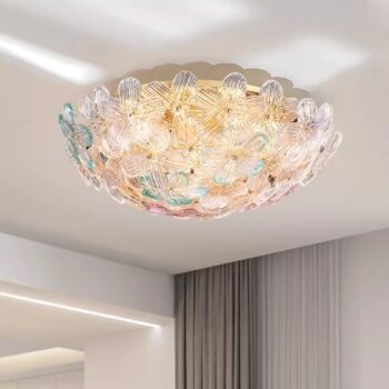 Đèn ốp trần pha lê chùm hoa năm cánh sang trọng SYX069