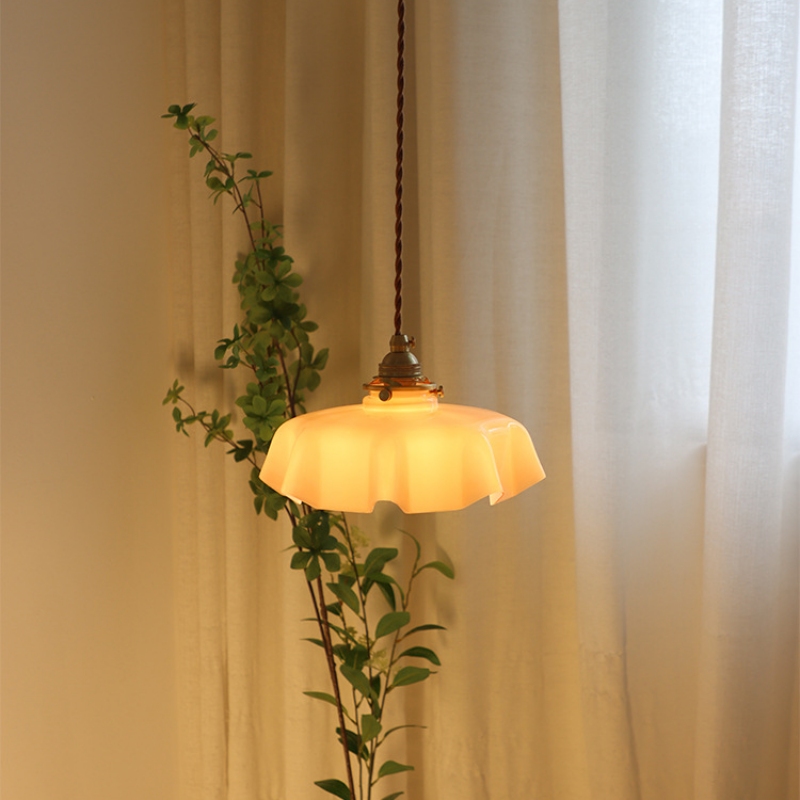 Đèn thả trần thủy tinh hình hoa kiểu Pháp ZDL0875 10