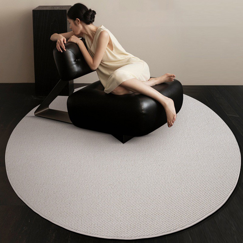 Thảm tròn trải sàn trang trí bằng len màu trơn FDC1058 6