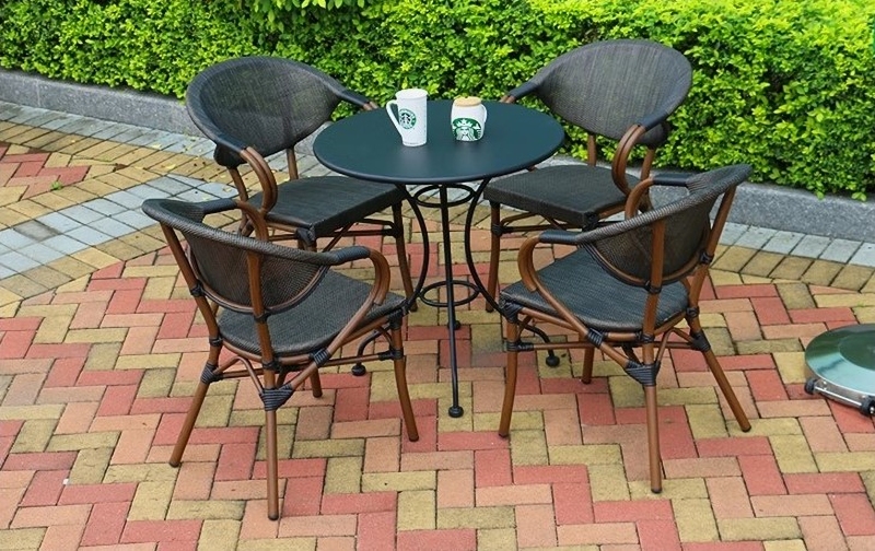 Bàn ghế sân vườn uống trà dệt vải cao cấp CR7330 9