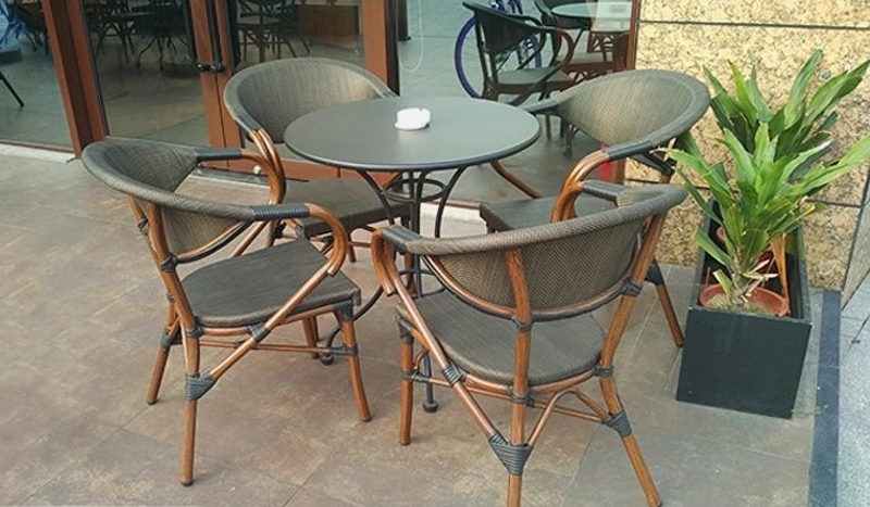 Bàn ghế sân vườn uống trà dệt vải cao cấp CR7330 10
