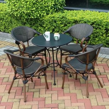 Bàn ghế sân vườn uống trà dệt vải cao cấp CR7330