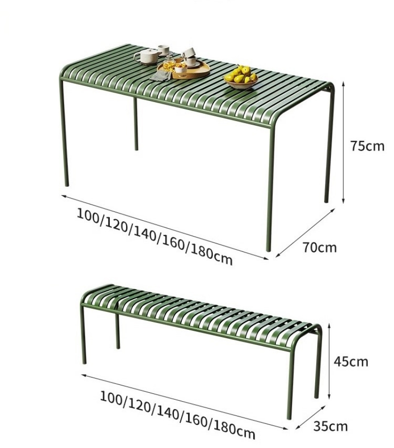 Bộ bàn ghế sắt ngoài trời phong cách tối giản FS7266