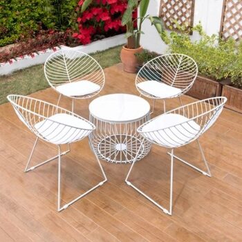 Bộ bàn ghế trà sữa ngoài trời hình chiếc lá CL0831