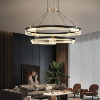 Đèn Led thả trần vòng tròn đen kiểu Châu Âu DL7222