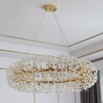 Đèn chùm vòng tròn đính hạt pha lê decor phòng TM8101-4