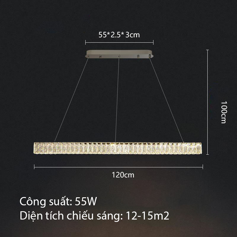 Đèn thả trần pha lê thanh dài sang trọng TX1411 10