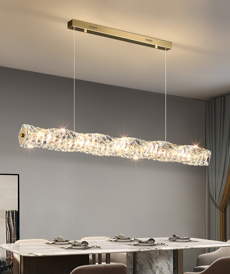 Đèn treo nhà hàng dải dài hình xoắn pha lê LS6582 7