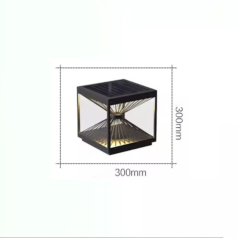 Đèn trụ cổng năng lượng mặt trời hình học hiện đại Z0728 11