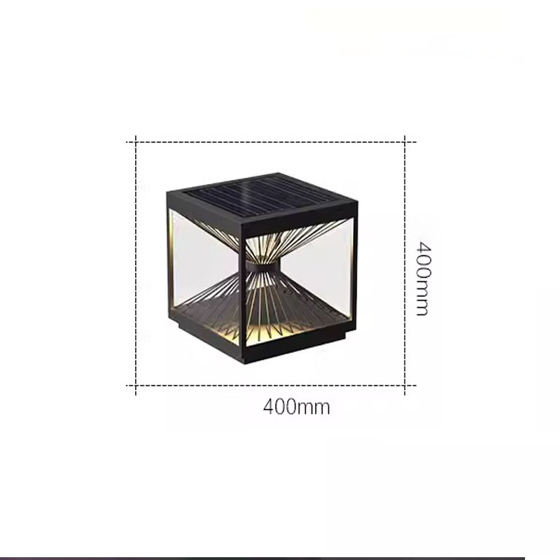Đèn trụ cổng năng lượng mặt trời hình học hiện đại Z0728 12