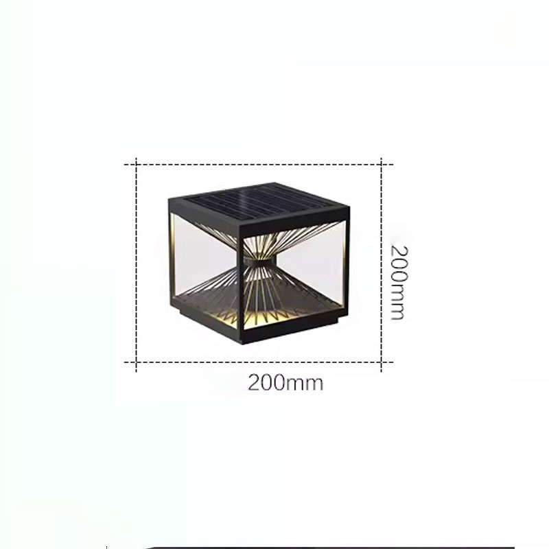 Đèn trụ cổng năng lượng mặt trời hình học hiện đại Z0728 10