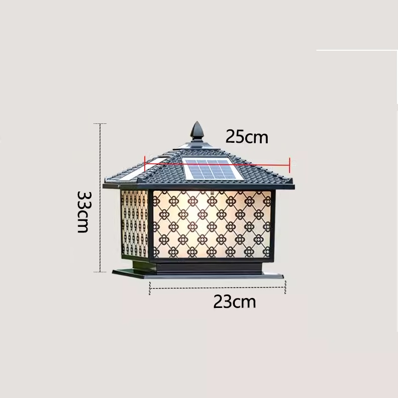 Đèn trụ cổng trang trí họa tiết cỏ bốn lá TY6075 14