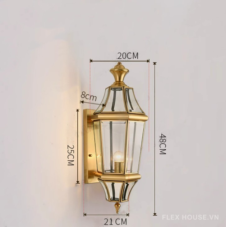 Đèn tường đồng lục giác chiếu sáng sang trọng TB1517 13