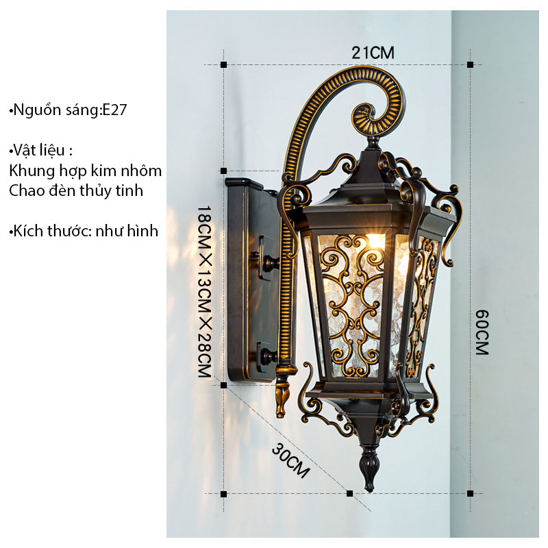 Đèn tường ngoại thất hoa văn kiểu Pháp cổ điển TL6748 8
