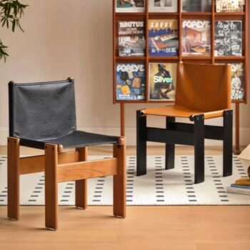 Ghế ăn gỗ nguyên khối phong cách Wabi-sabi YM7570